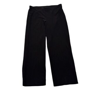 Eileen Fisher Pants Sz PP Small Pull On Black Stretch Crepe Fabric Straight Leg